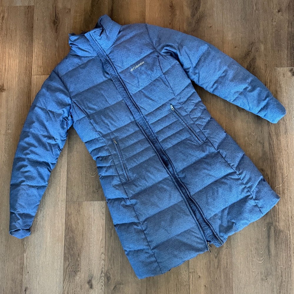 Columbia Women's Heathered Blue Puffer Coat